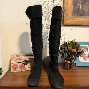 Enzo Angiolini Suede Black Knee Boots
